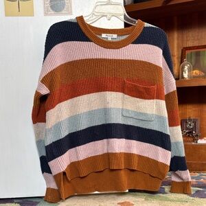 Madewell Women’s Striped Crewneck Sweater - Rust, Navy, Pink, Cream, Light Blue